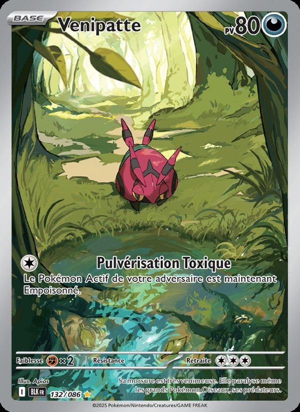 Carte pokemon venipatte blk 132/86 normale