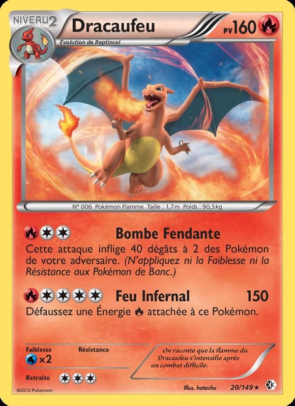 Carte pokemon dracaufeu bcr 20/149 normale