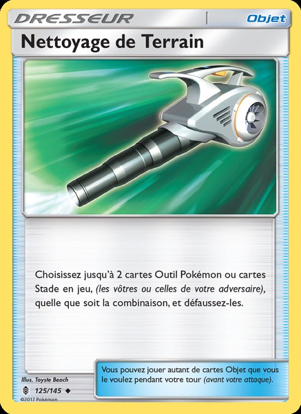 Carte pokemon nettoyage de terrain gri 125/145