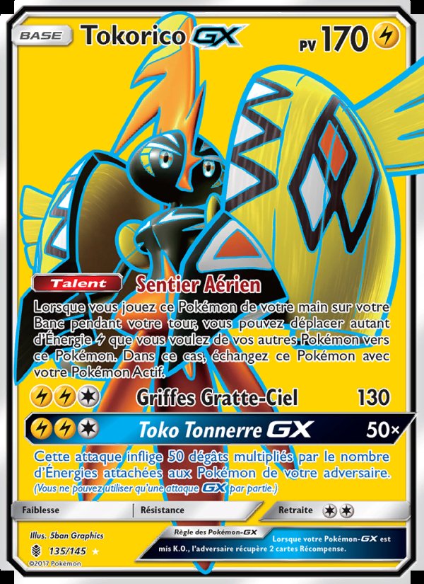 Carte pokemon tokorico gx gri 135/145
