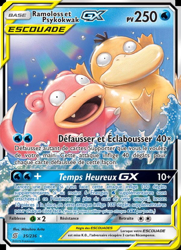 Carte pokemon ramoloss et psykokwak gx unm 35/236