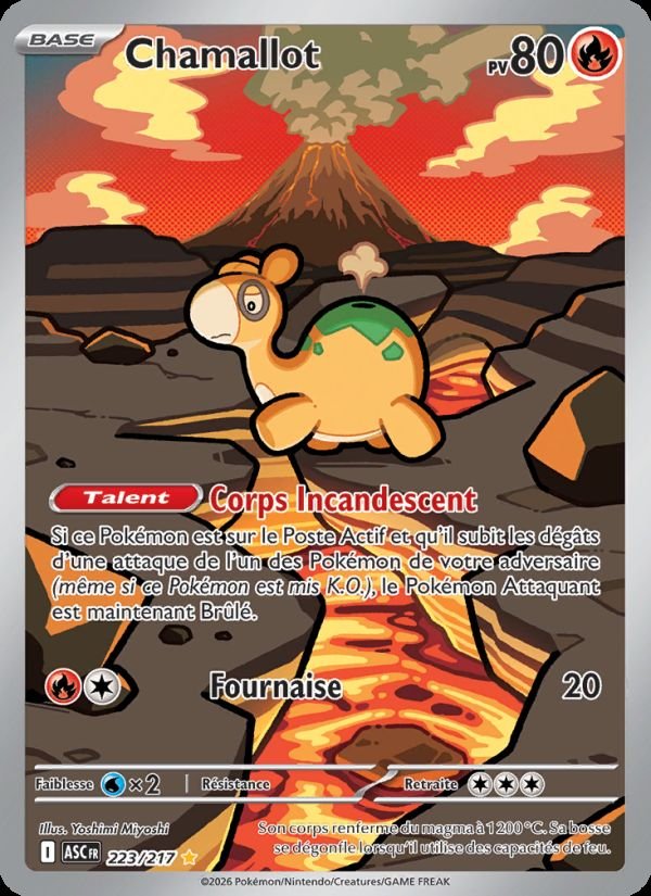 Carte pokemon chamallot asc 223/217
