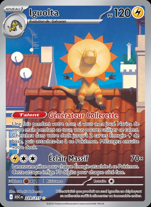 Carte pokemon iguolta asc 229/217