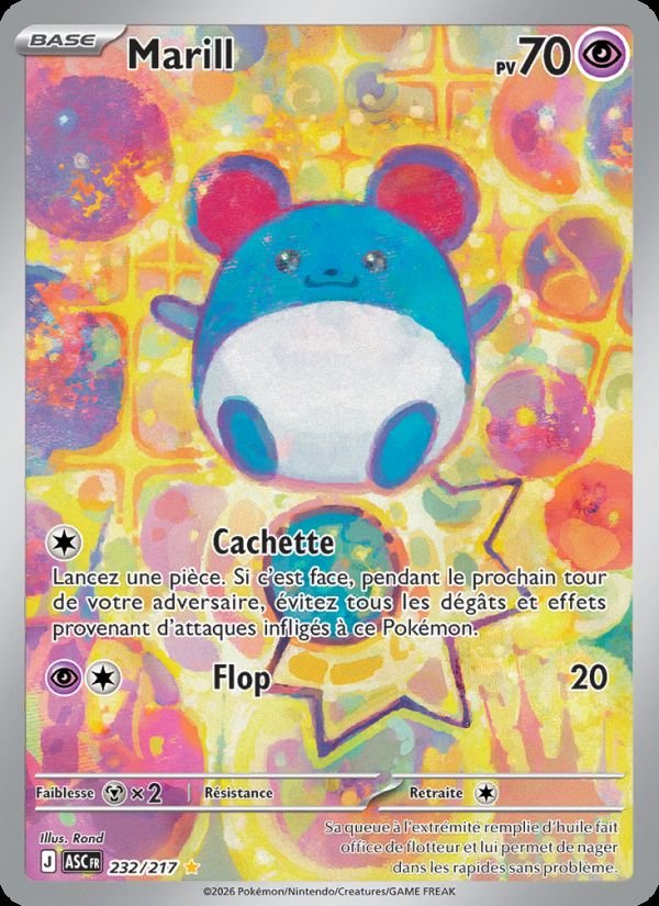 Carte pokemon marill asc 232/217