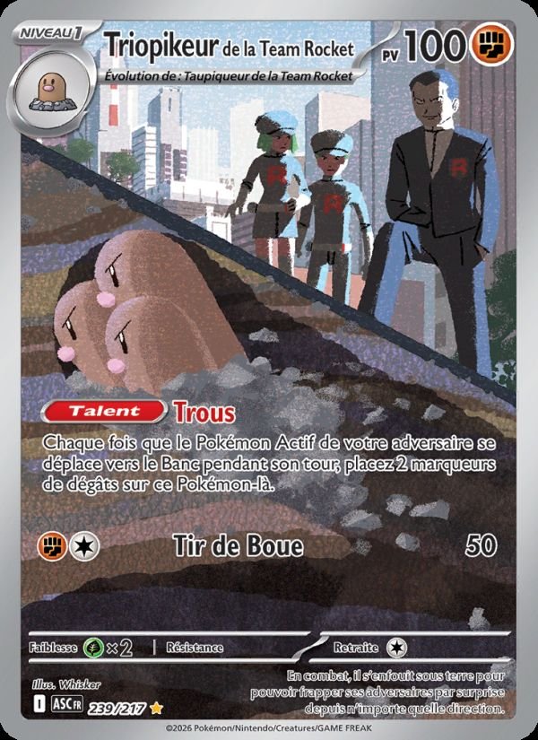 Carte pokemon triopikeur de la team rocket asc 239/217