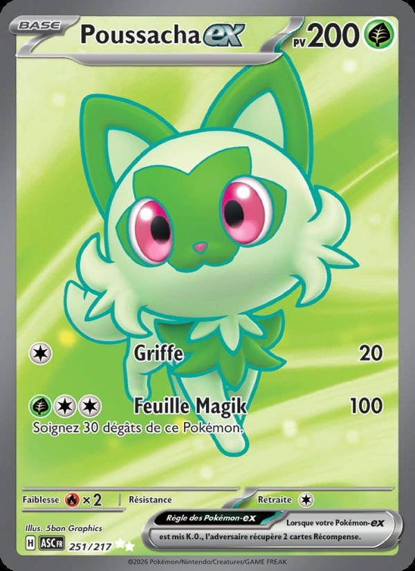 Carte pokemon poussacha-ex asc 251/217