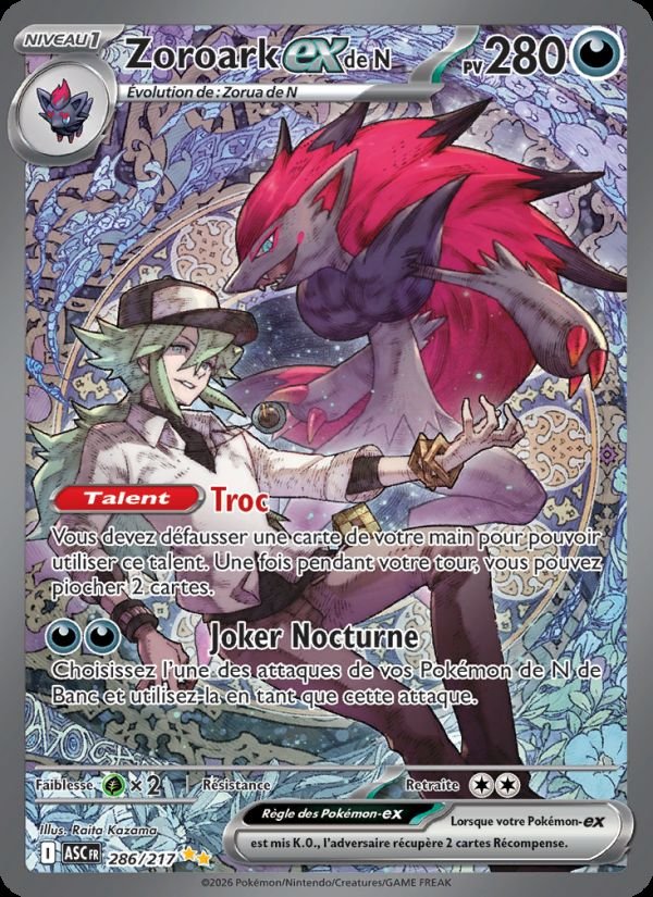 Carte pokemon zoroark-ex de n asc 286/217