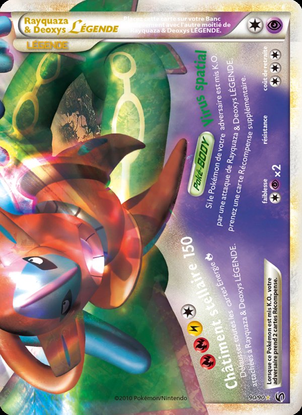 Carte pokemon rayquaza & deoxys legende und 90/90
