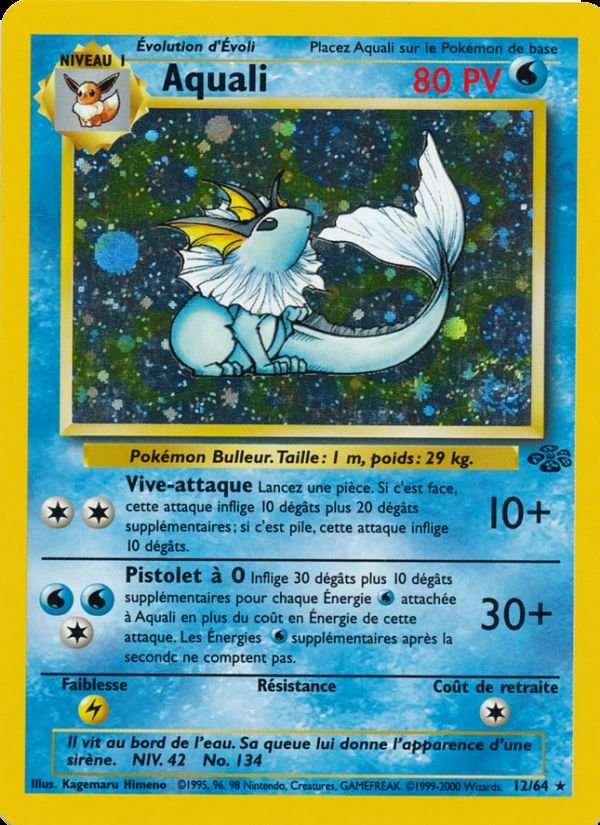 Carte pokemon aquali ju 12/64 holo