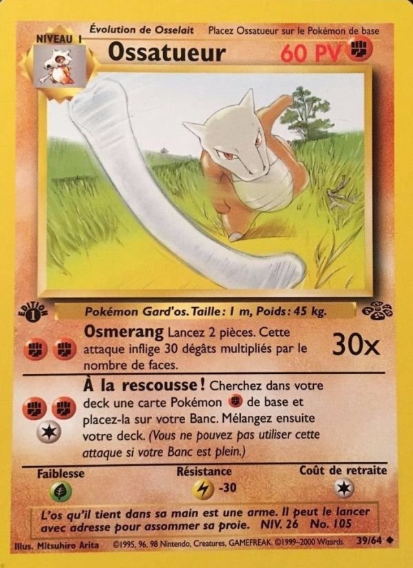 Carte pokemon ossatueur ju 39/64 normal