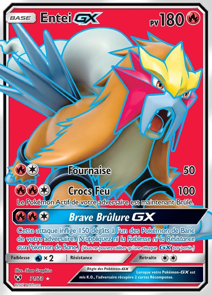 Carte pokemon entei gx slg 71/73 holo