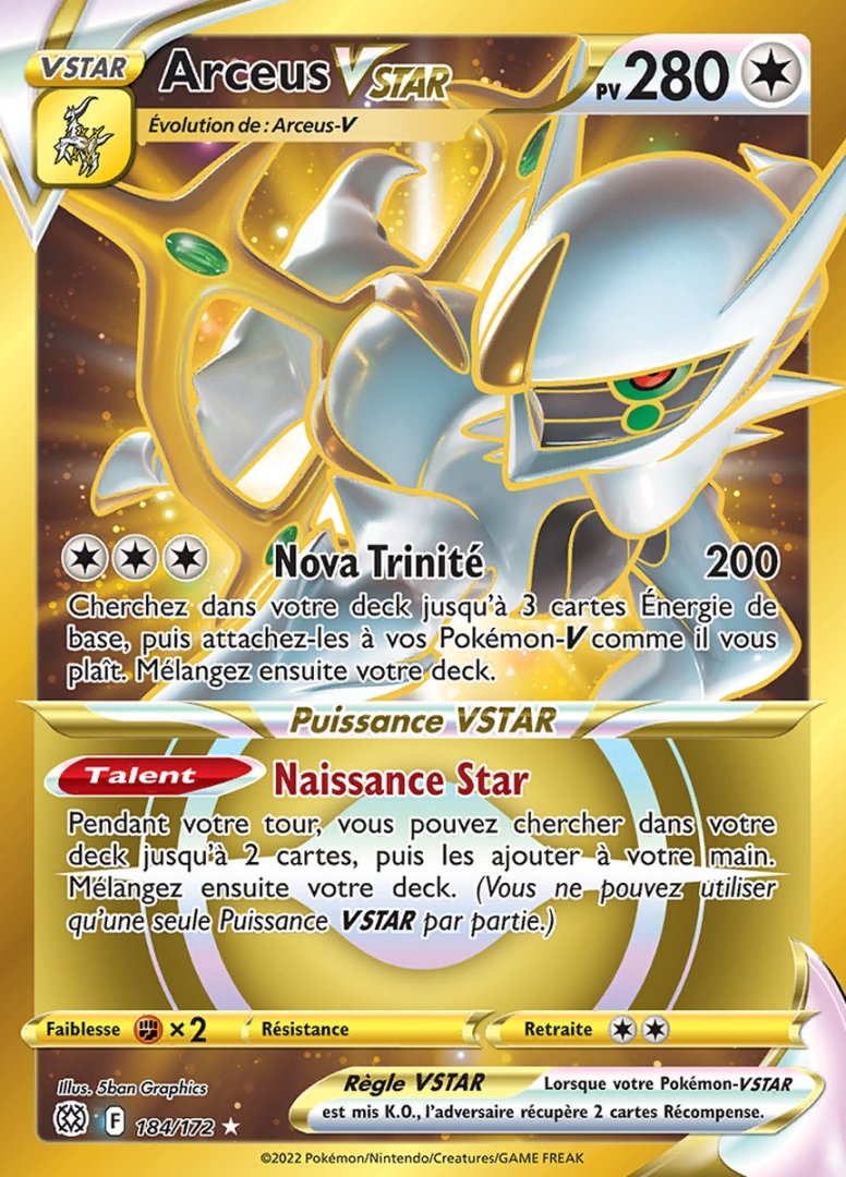 Cartes a collectionner arceus vstar 184/172