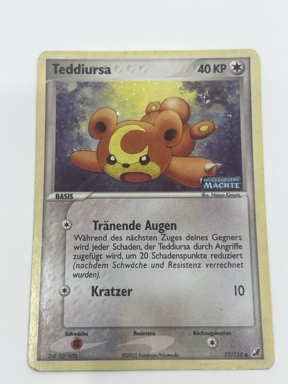 Carte pokemon teddiursa uf 77