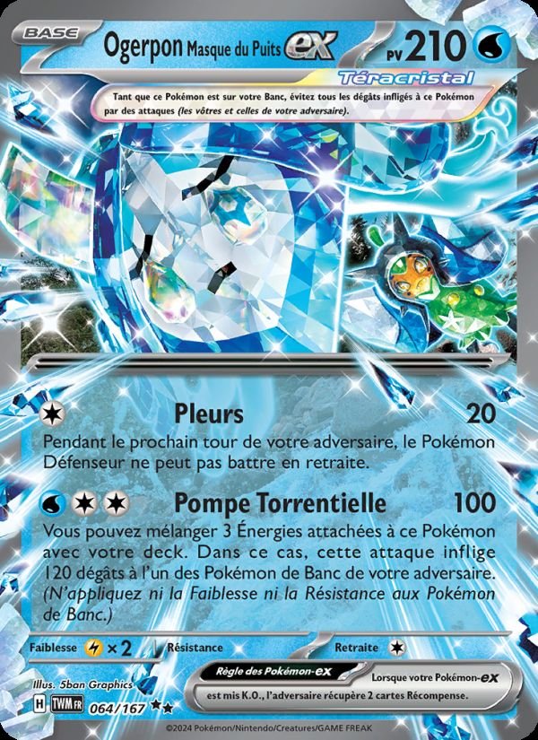 Carte pokemon ogerpon masque du puits-ex twm 064/167 holo
