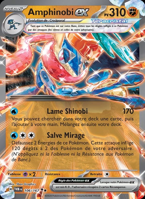 Carte pokemon amphinobi-ex twm 106/167 holo