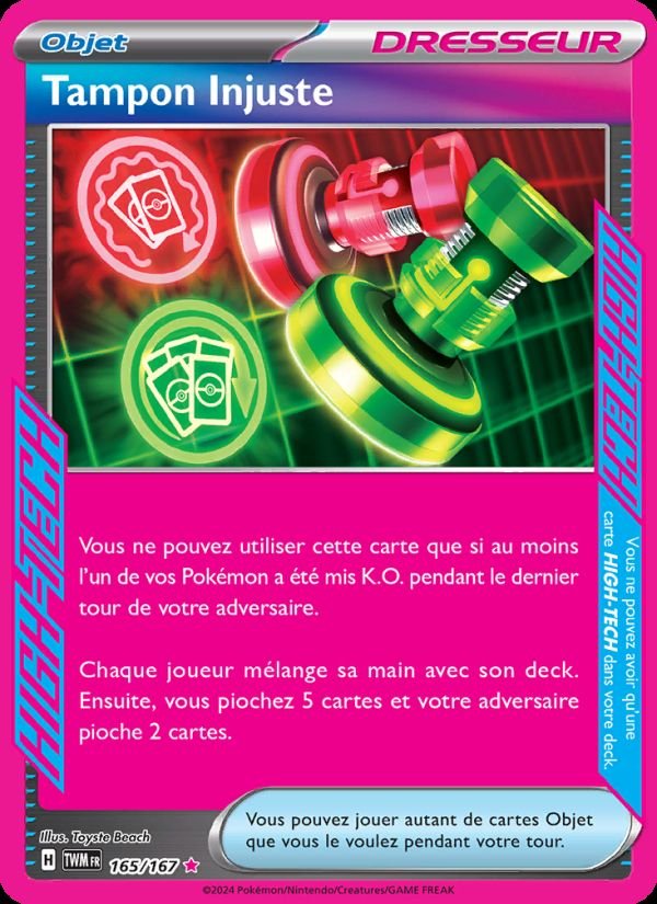 Carte pokemon tampon injuste twm 165/167 holo