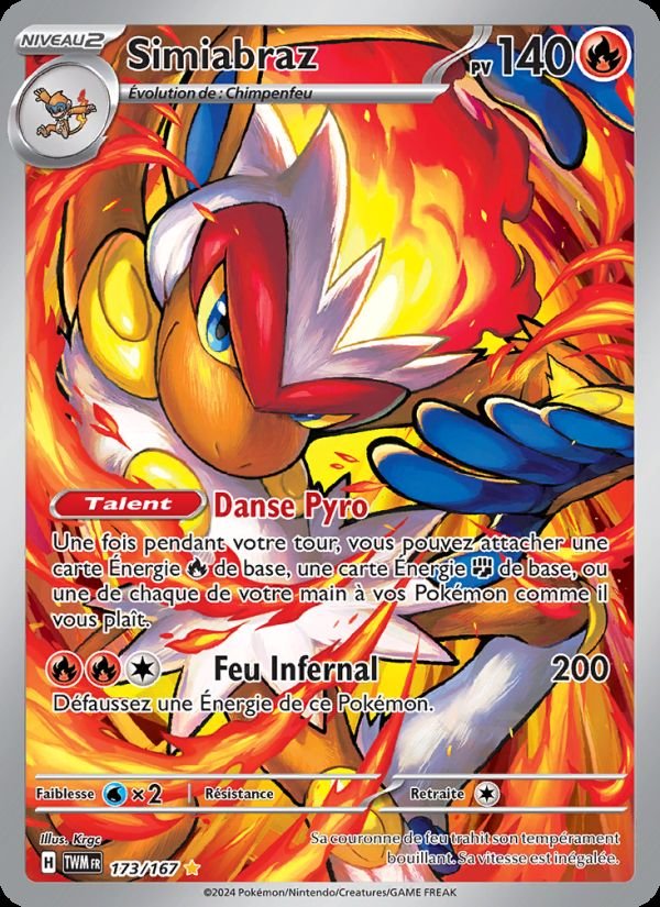 Carte pokemon simiabraz twm 173/167 holo
