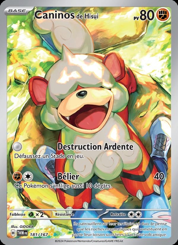 Carte pokemon caninos de hisui twm 181/167 holo