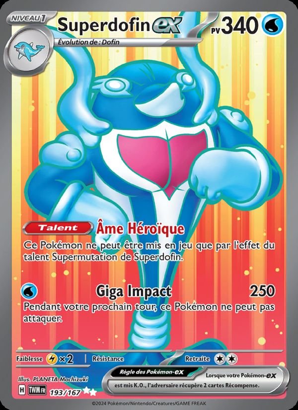 Carte pokemon superdofin-ex twm 193/167 holo