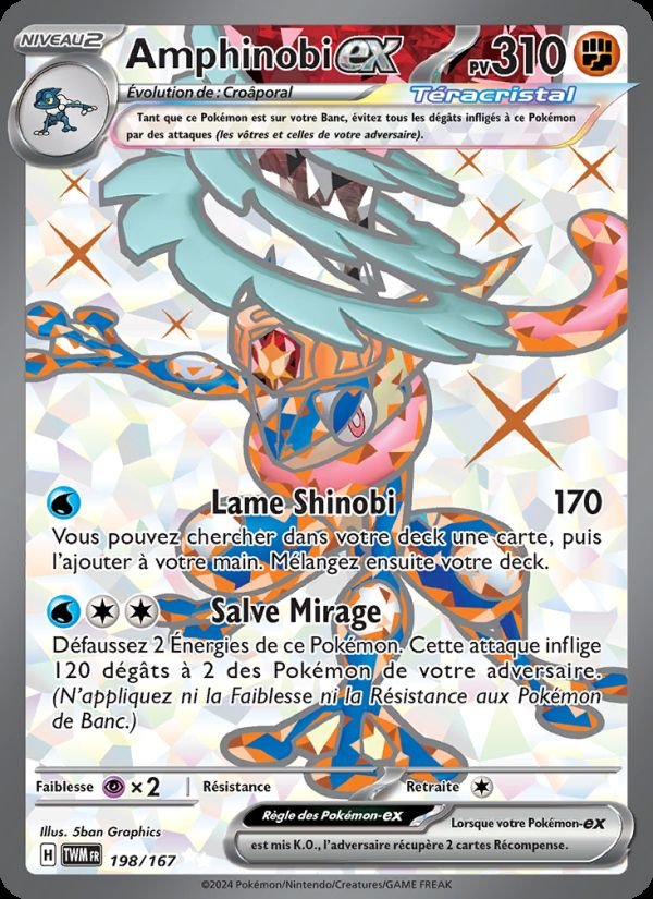 Carte pokemon amphinobi-ex twm 198/167 holo