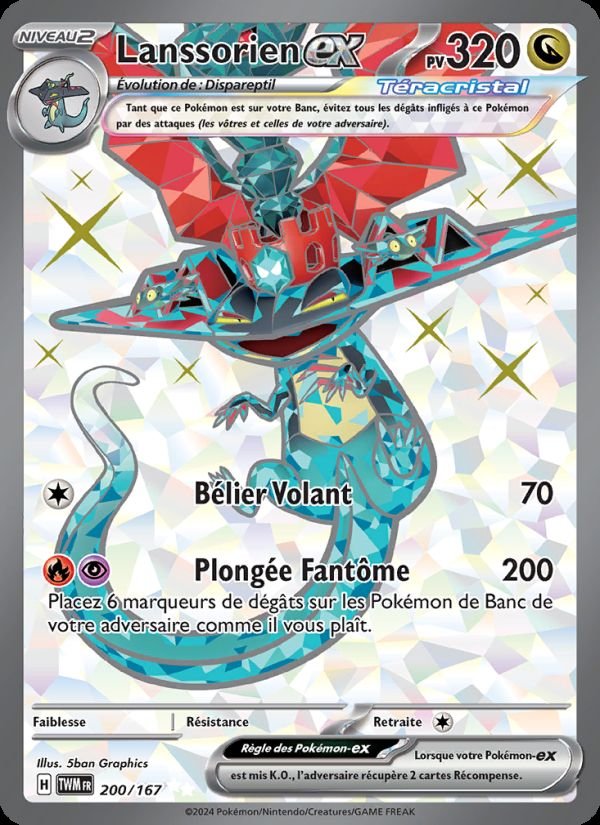 Carte pokemon lanssorien-ex twm 200/167 holo