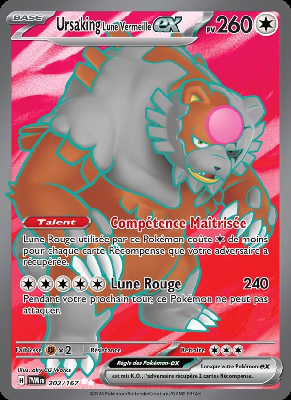 Carte pokemon ursaking lune vermeille-ex twm 202/167 holo