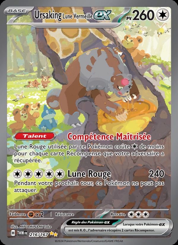Carte pokemon ursaking lune vermeille-ex twm 216/167 holo