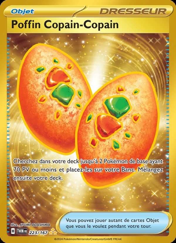 Carte pokemon poffin copain-copain twm 223/167 holo