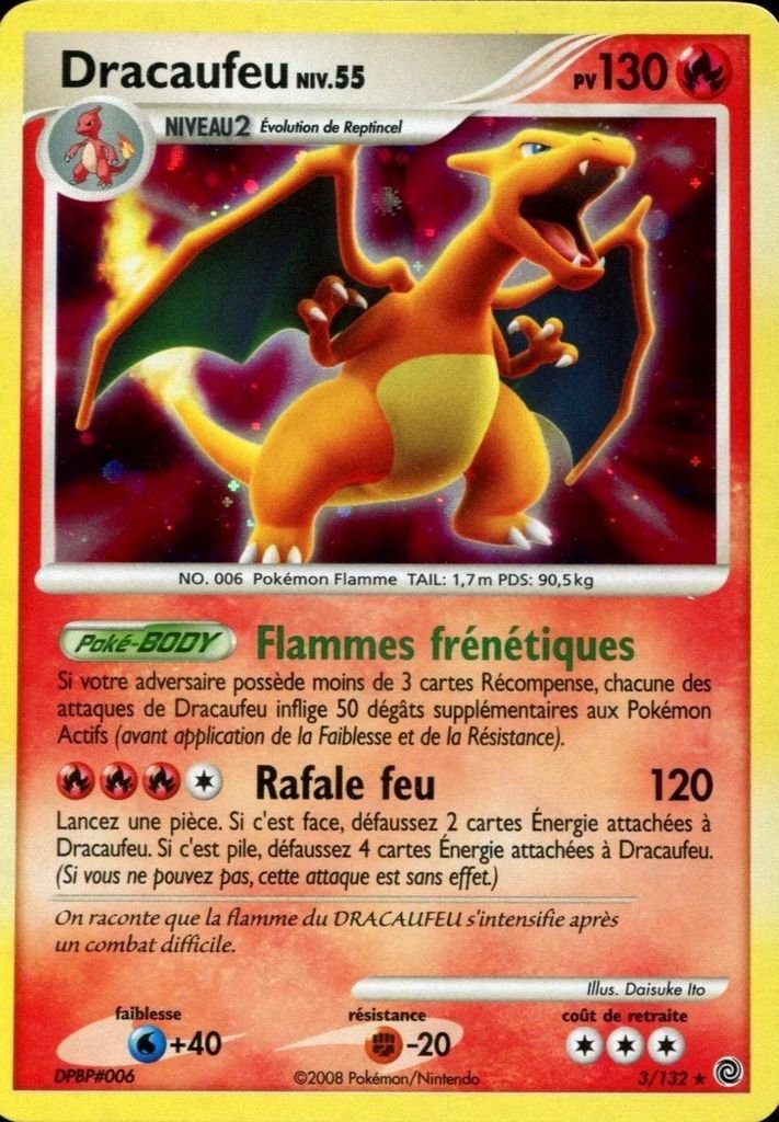 Carte pokemon dracaufeu sw 3/132