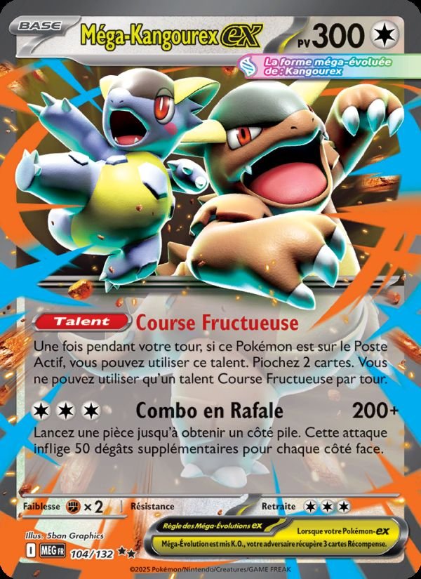 Carte pokemon mega-kangourex-ex meg 104/132 normal