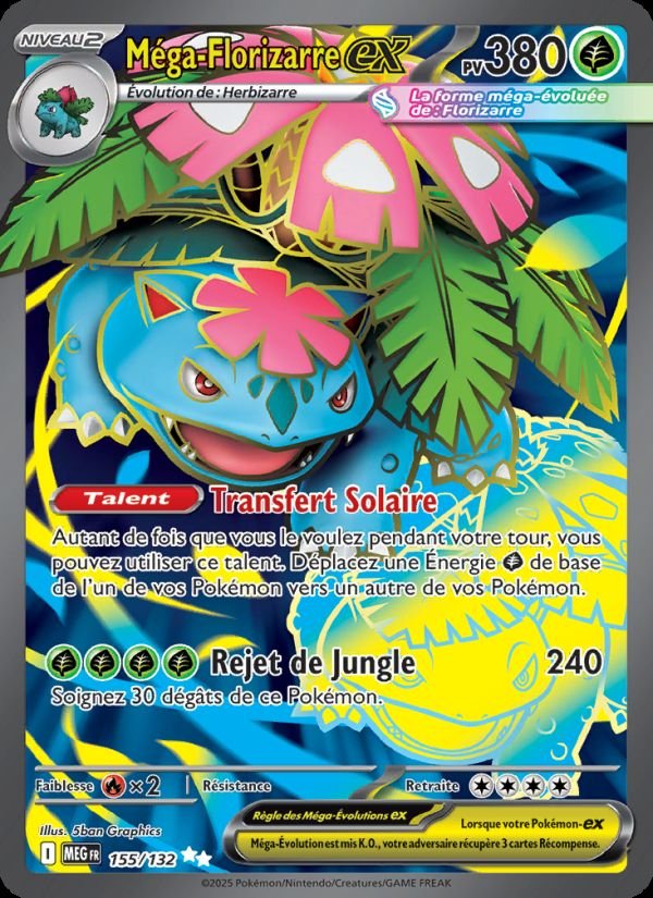 Carte pokemon mega-florizarre-ex meg 155/132 normal