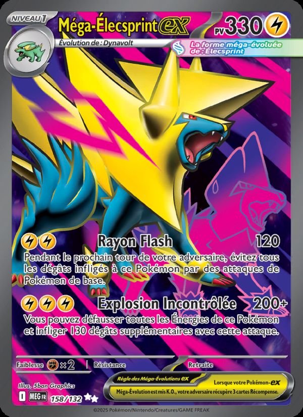 Carte pokemon mega-elecsprint-ex meg 158/132 normal