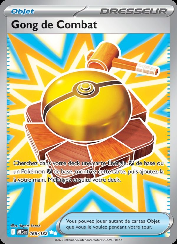 Carte pokemon gong de combat meg 168/132 normal