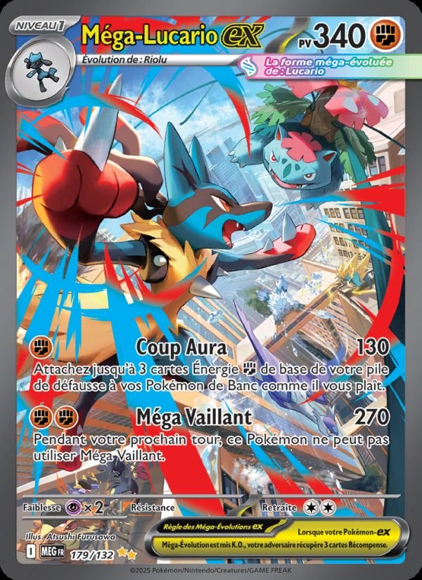 Carte pokemon mega-lucario-ex meg 179/132 normal