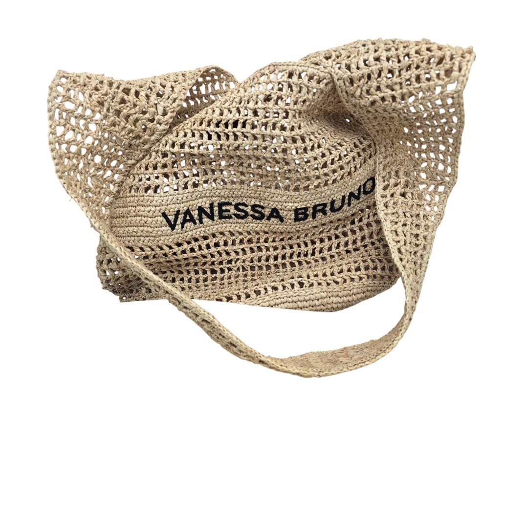 Cabas hobo raphia beige avec bandouliere