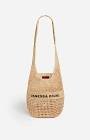 Cabas hobo raphia beige avec bandouliere