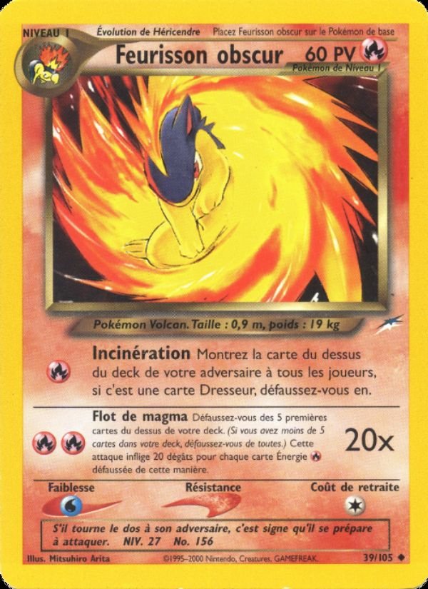 Carte pokemon feurisson obscur n4 39/105 normal