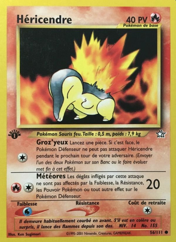 Carte pokemon hericendre n1 56/111 normal