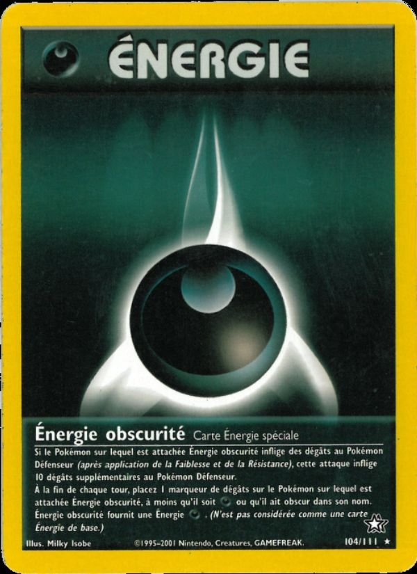 Carte pokemon energie obscurite n1 104/111 normal