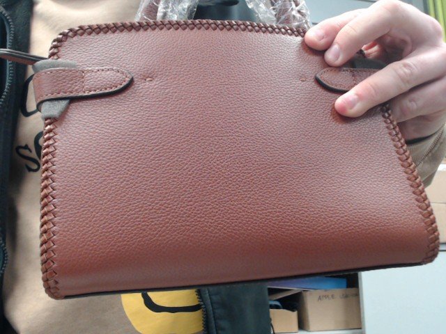 Maroquinerie emilie cuir graine mahogany brown avec bandouliere