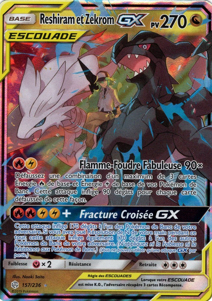 Cartes a collectionner reshiram et zekrom 157/236