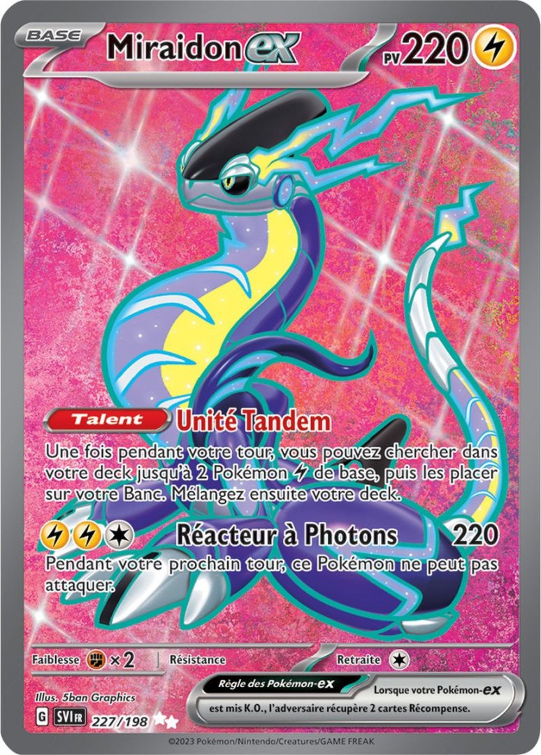 Carte pokemon ang miraidon ex 227/198