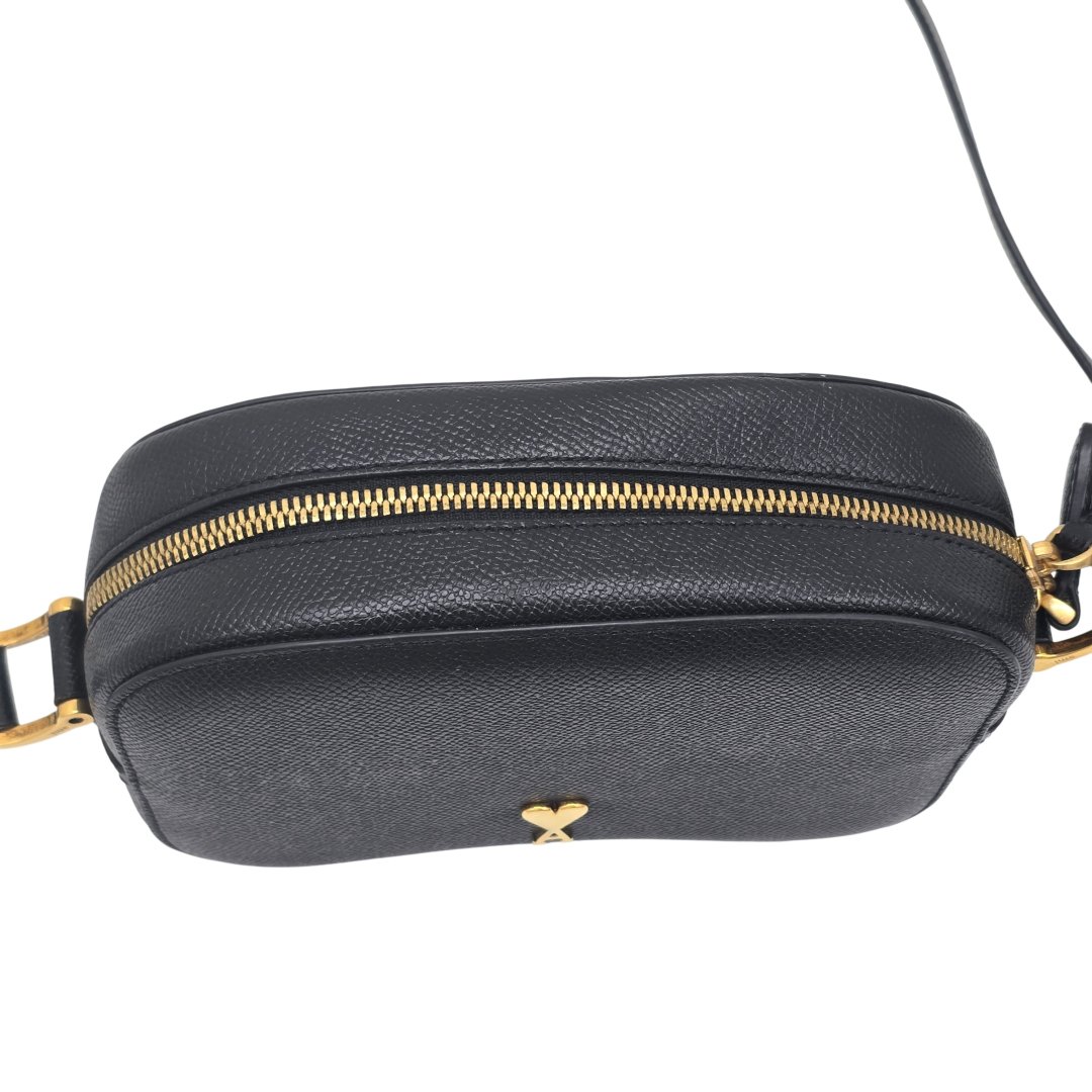 Sac bandouliere le petit paris cuir graine noir