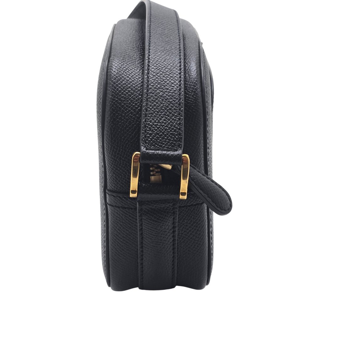 Sac bandouliere le petit paris cuir graine noir