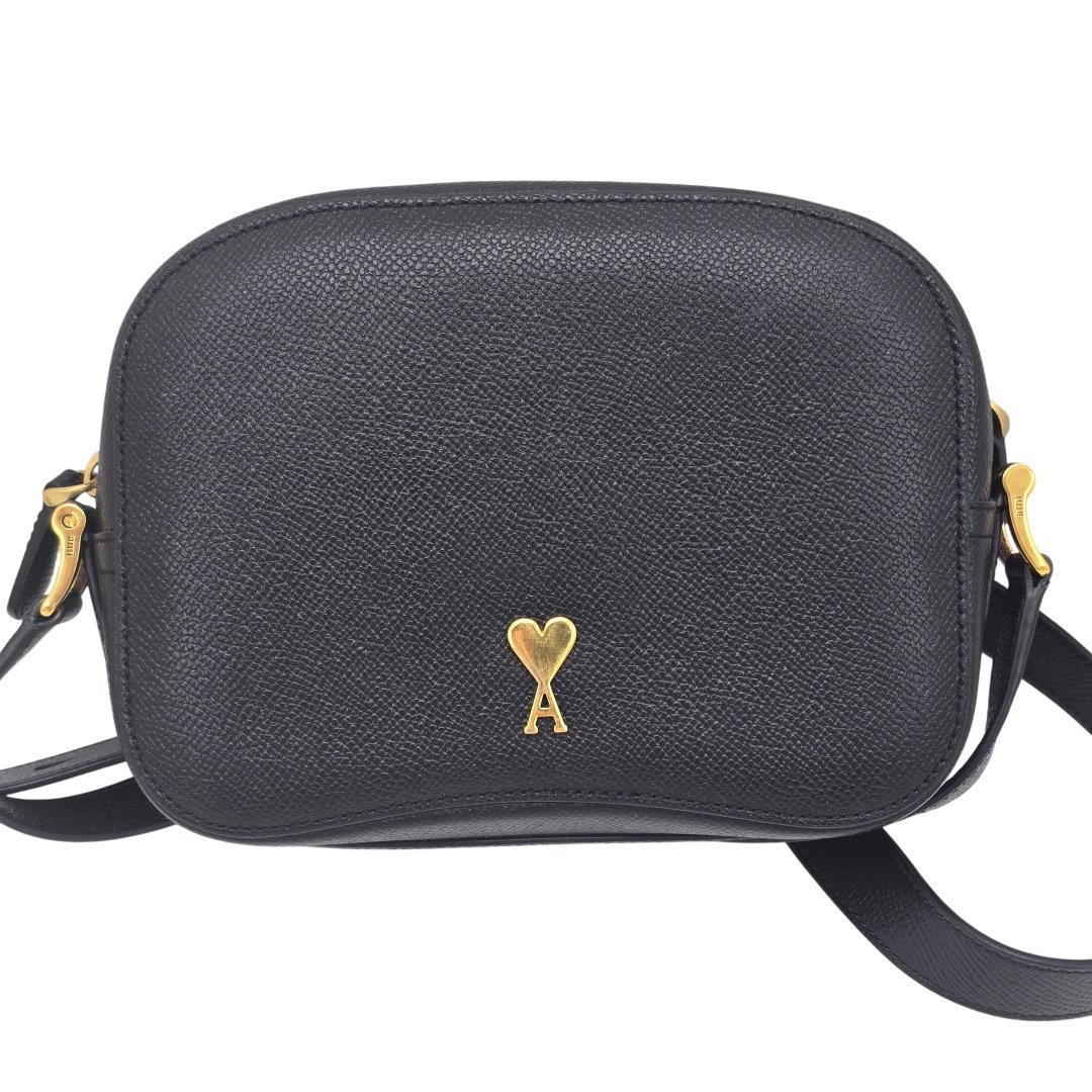 Sac bandouliere le petit paris cuir graine noir