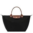 Sac a main le pliage m toile/rabats en cuir bleu/noir