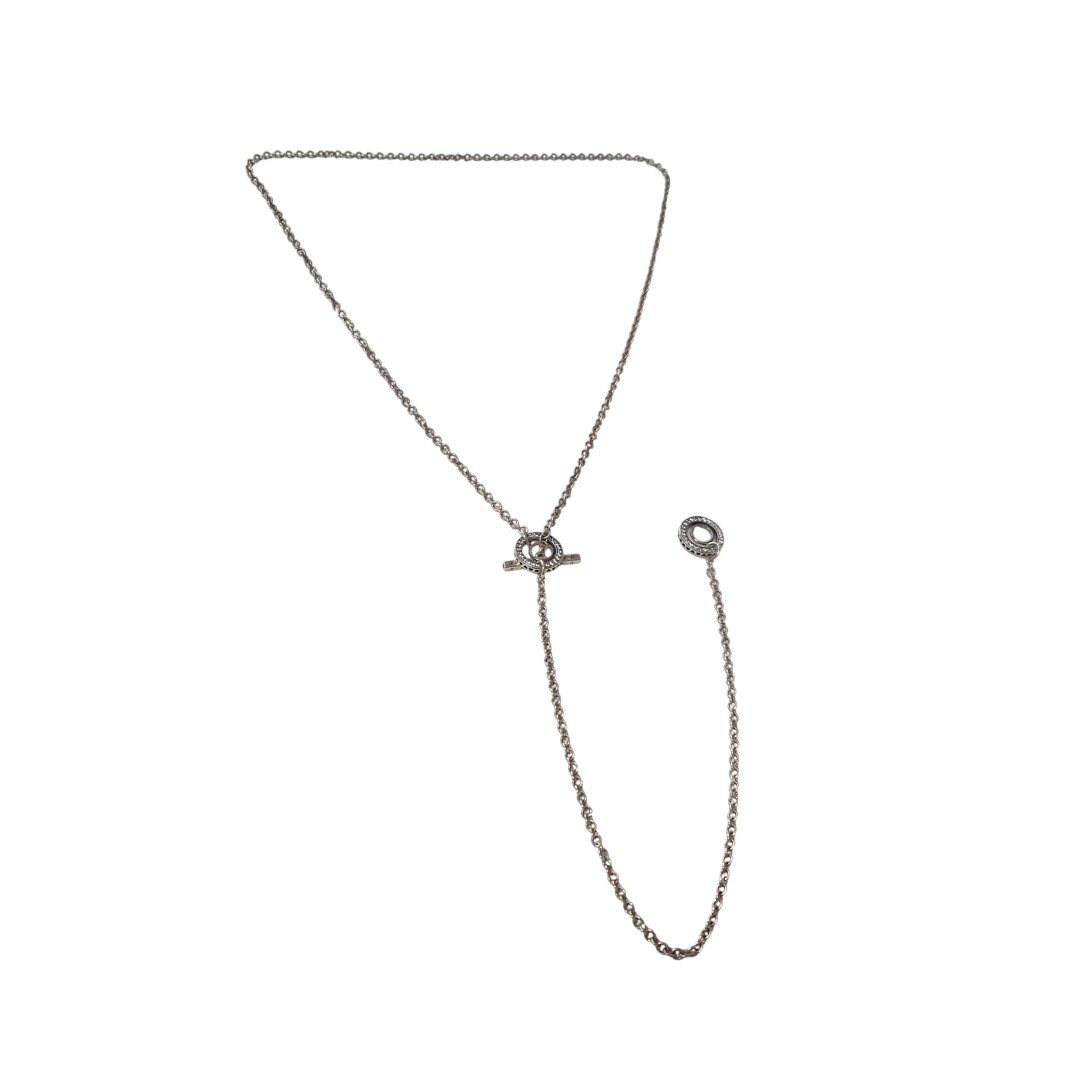 Collier sautoir coulissant double cercle cz