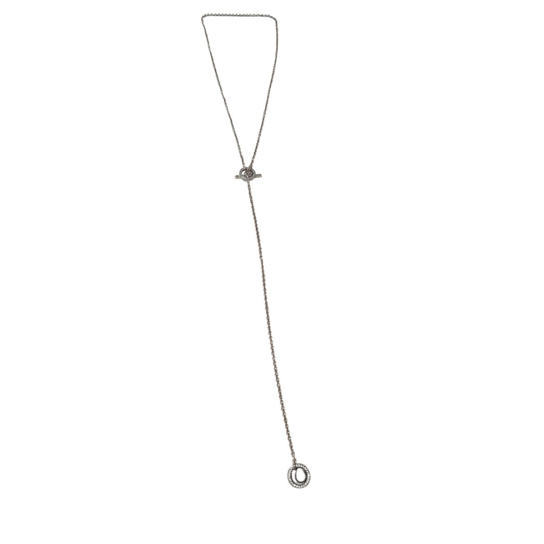 Collier sautoir coulissant double cercle cz