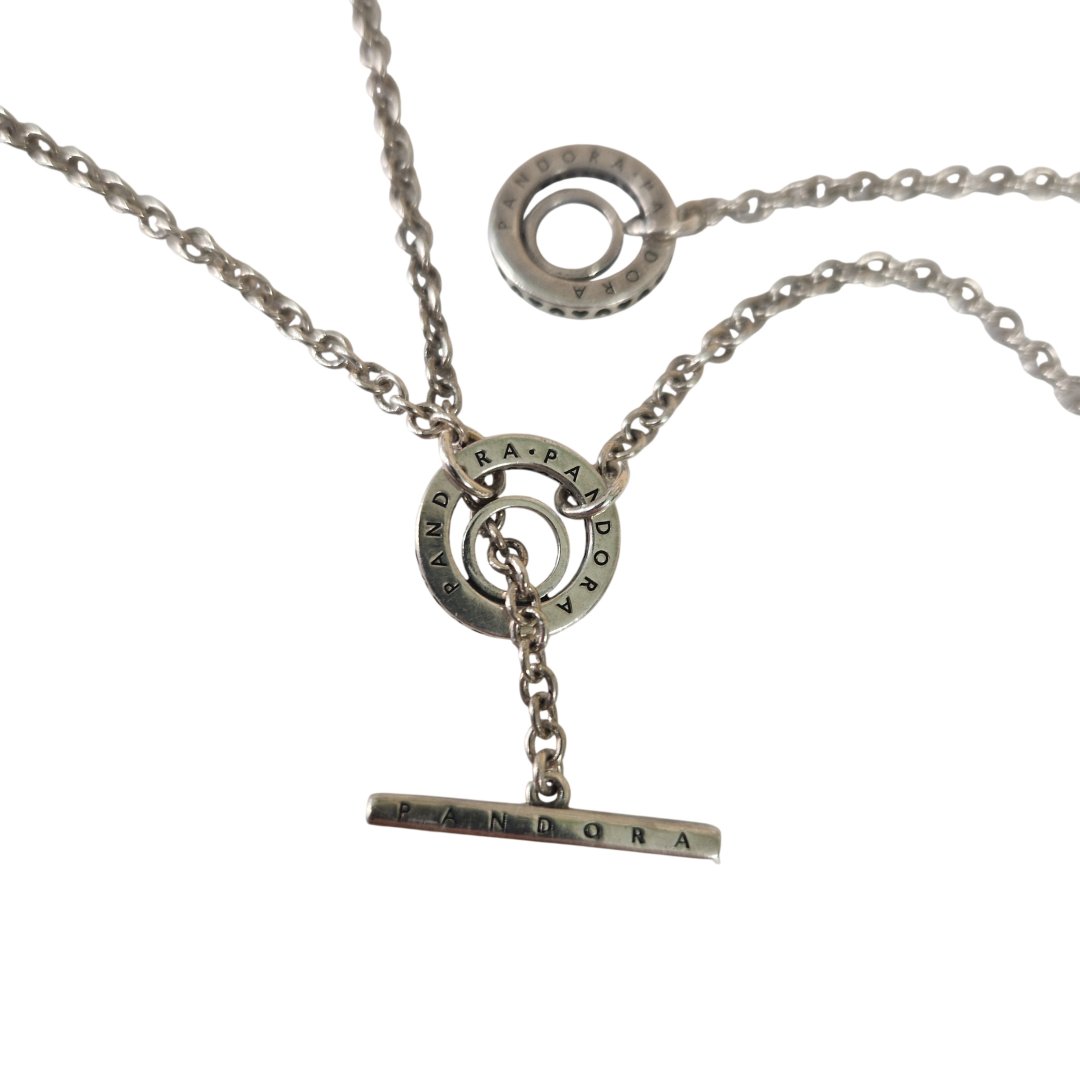 Collier sautoir coulissant double cercle cz