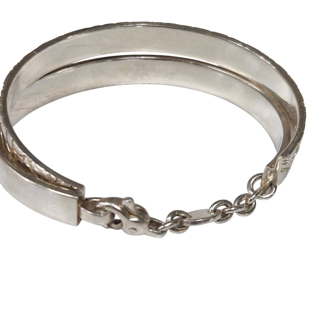 Bracelet jonc double avec chaine de securite